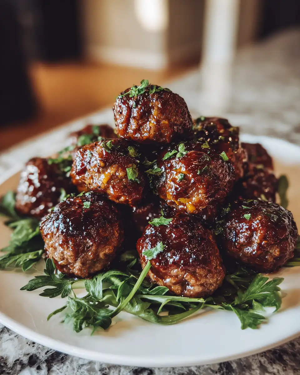 Final dish - Savory Delight: Bourbon BBQ Bacon Cheeseburger Meatballs Unleashed