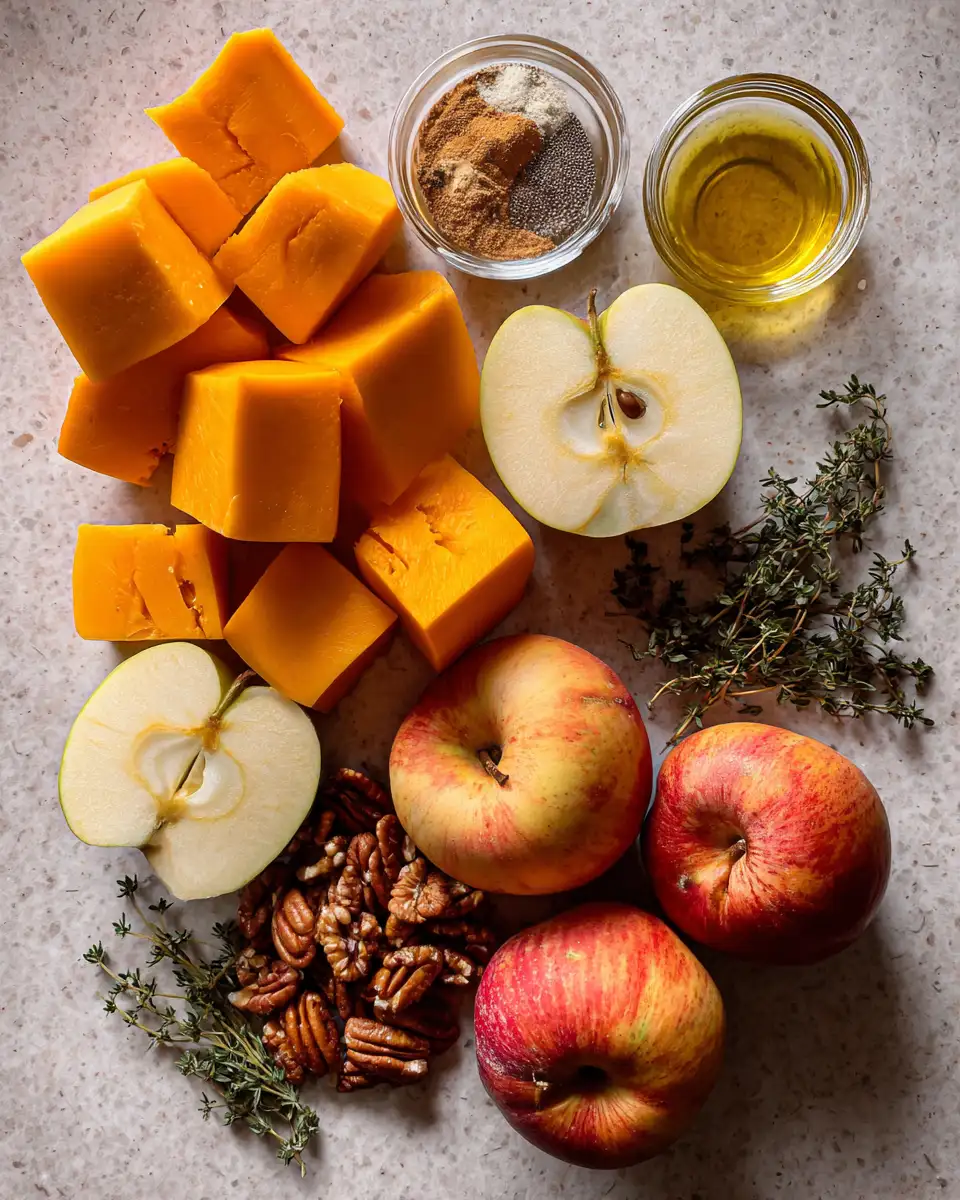 Ingredients for Cozy Up with a Delicious Butternut Squash Apple Bake Delight