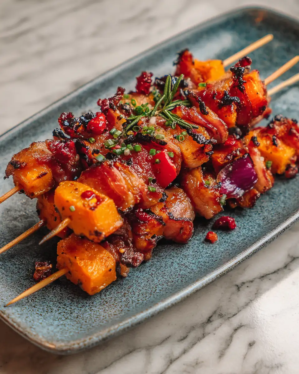 Sweet and Savory Delight: Candied Sweet Potato and Bacon Skewers - Featured Image