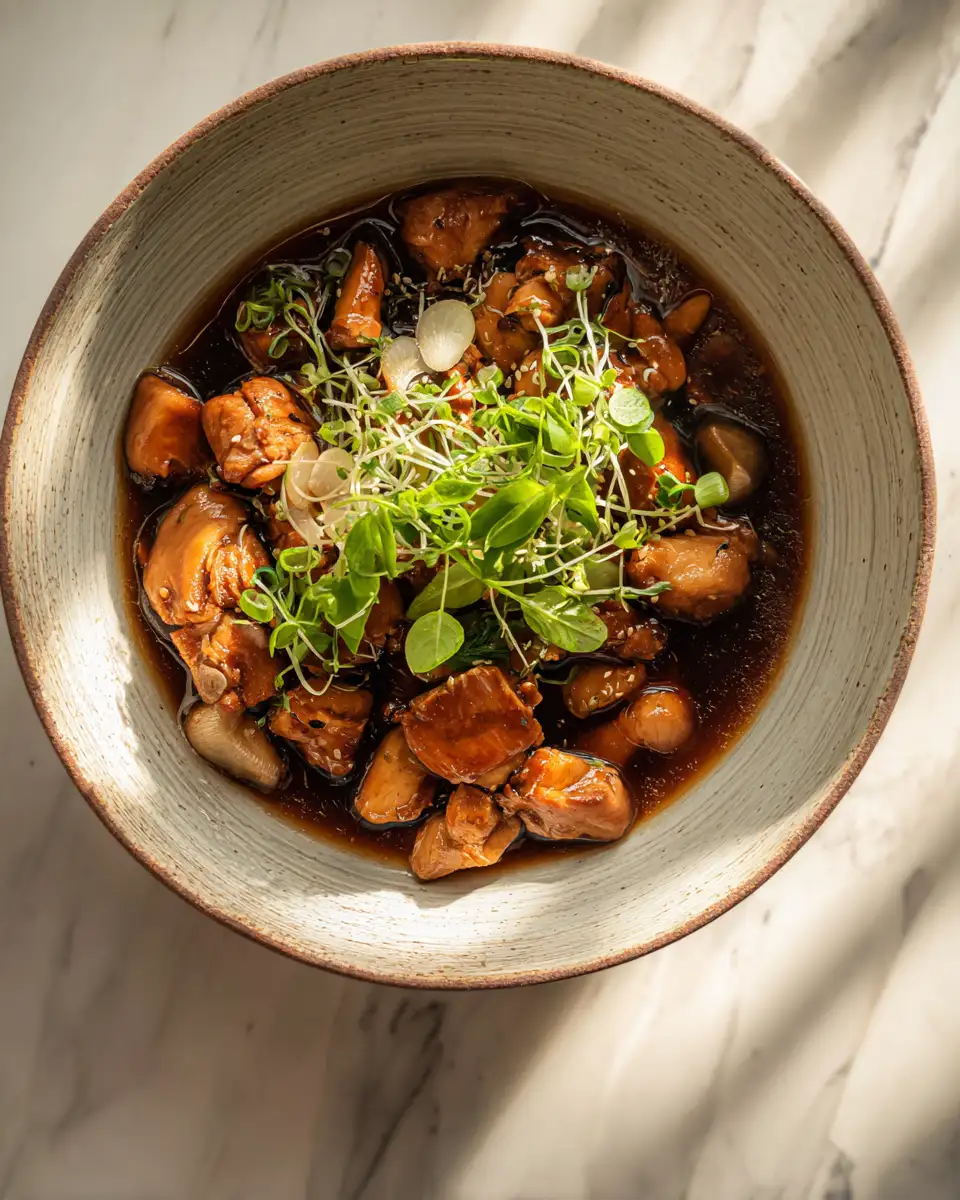 Savory Delights: Caramelized Soy Chicken in a Garlic Ginger Broth Symphony - Featured Image