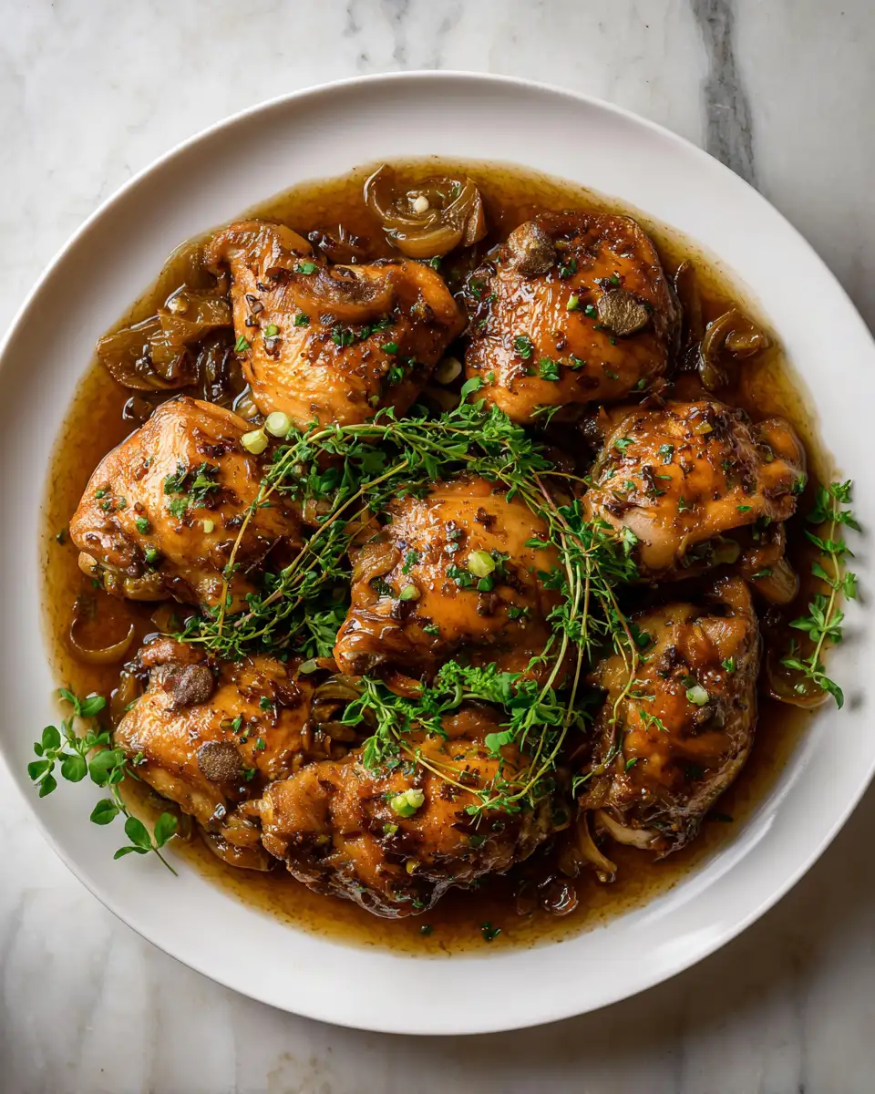 Final dish - Savory Delights: Caramelized Soy Chicken in a Garlic Ginger Broth Symphony