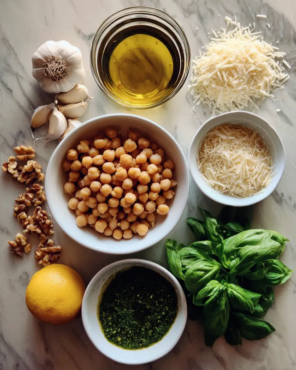 Chickpeas and Pesto: A Perfect Pairing for a Flavorful Feast 4 Ingredients for Chickpeas and Pesto: A Perfect Pairing for a Flavorful Feast
