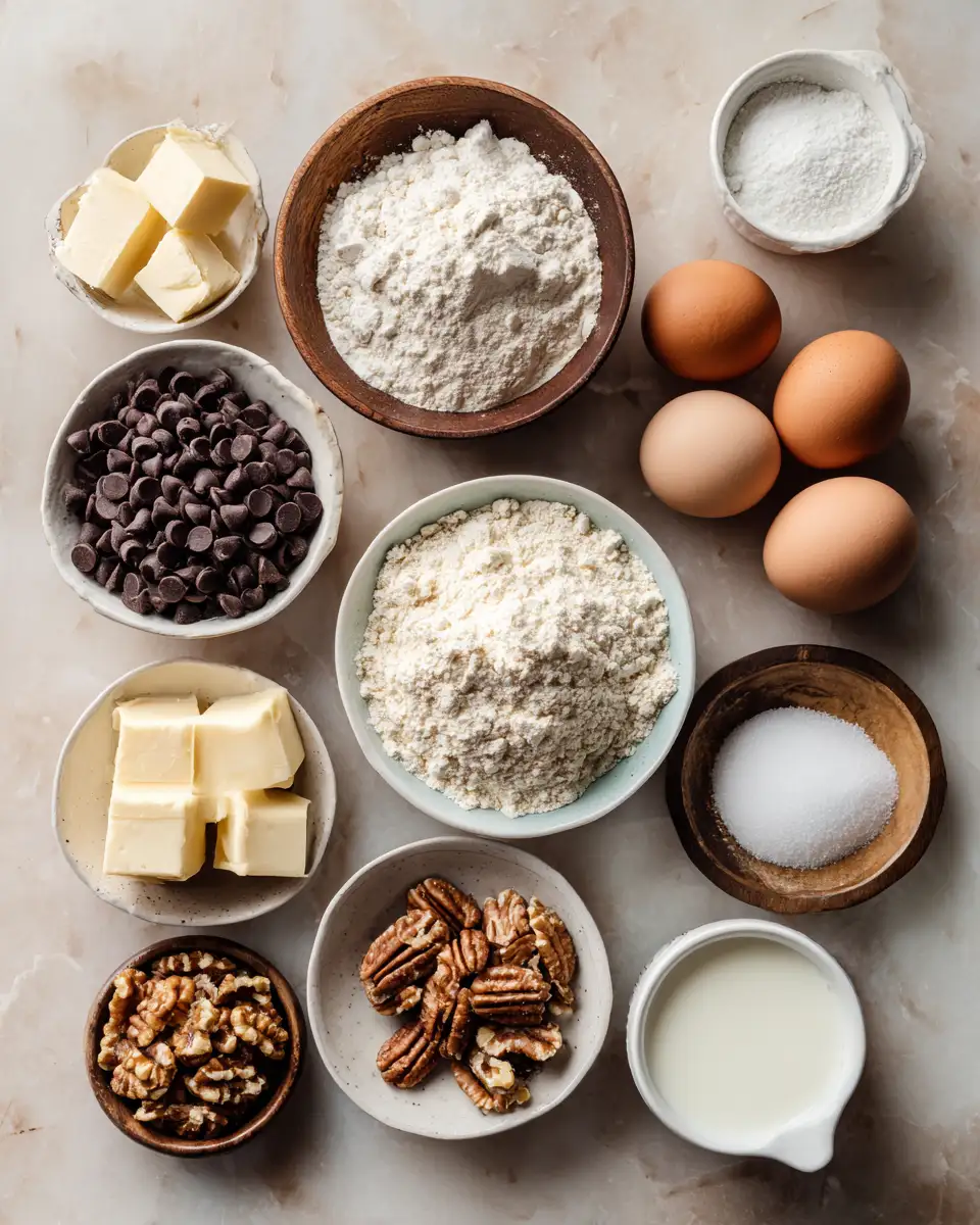 Ingredients for Irresistible Indulgence for the Chocolate Chip Cheesecake Cookies Lover