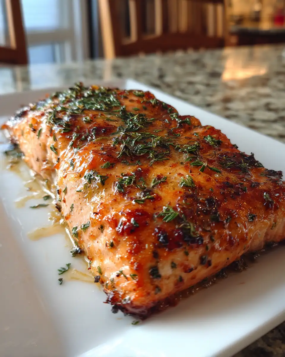 Final dish - Festive Flavors: Christmas Baked Salmon with Honey Butter Glaze Delight