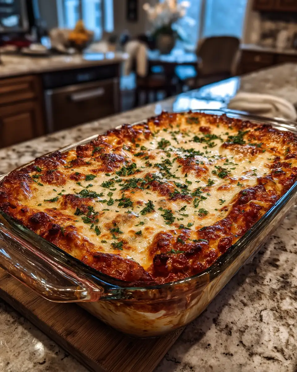 Final dish - Twas the Night Before Christmas and All Through the House, Not a Creature Was Stirring Except for a Lasagna Lover's Spouse