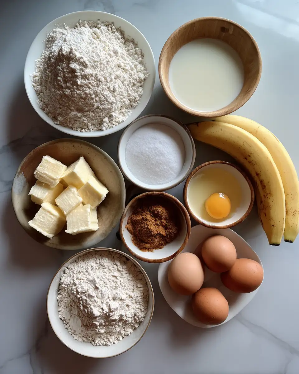 Ingredients for Cinnamon Roll Banana Bread: A Sweet Twist on a Classic Favorite