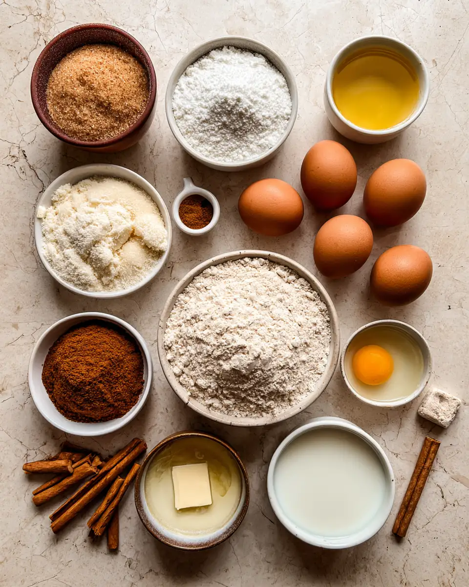 Ingredients for Sweet Morning Bliss: Cinnamon Sugar Donut Muffins Delight