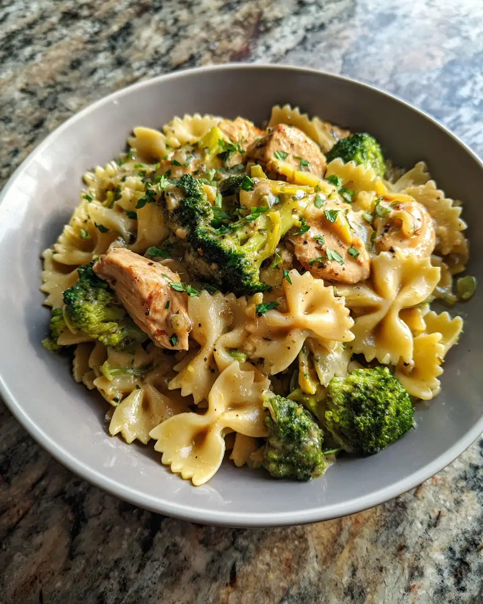 Final dish - Wrangle Up Flavor: Cowboy Lemon Bowtie Chicken Pasta with Broccoli