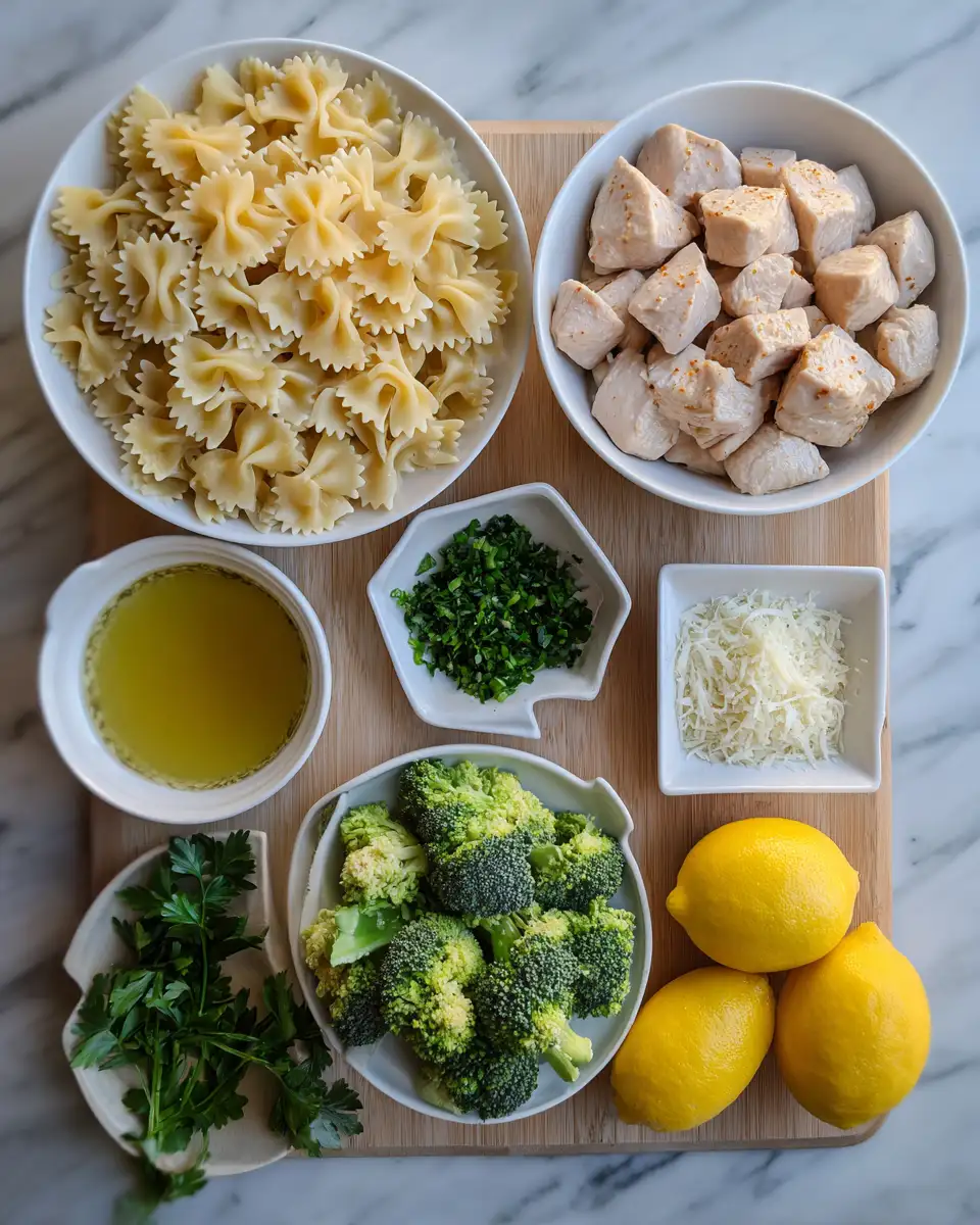 Ingredients for Wrangle Up Flavor: Cowboy Lemon Bowtie Chicken Pasta with Broccoli