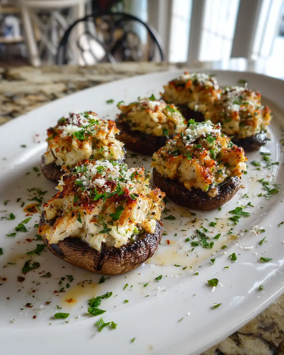 Decadent Delights: Crab Stuffed Portobello Mushrooms That Wow 6 Final dish - Decadent Delights: Crab Stuffed Portobello Mushrooms That Wow