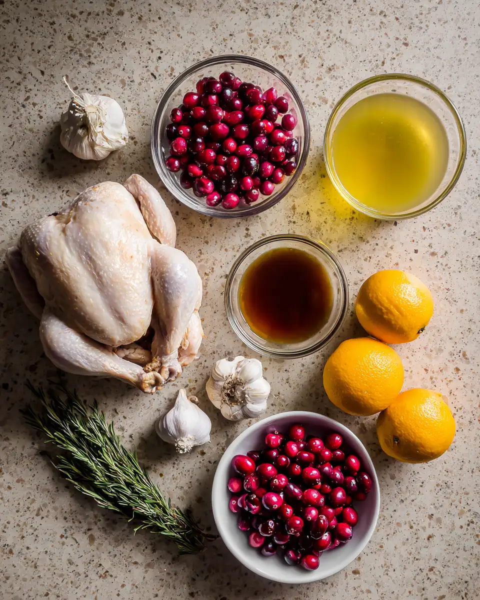 Ingredients for Cranberry Maple Roast Chicken: A Sweet and Savory Twist for Your Dinner Table