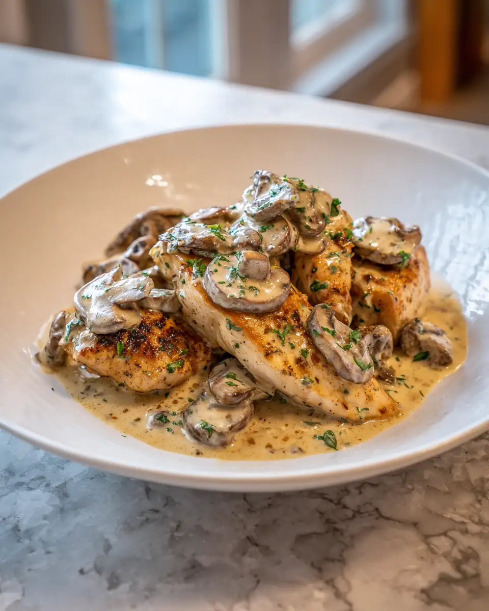 Savor the Flavor: Creamy Garlic Mushroom Chicken Delight 6 Final dish - Savor the Flavor: Creamy Garlic Mushroom Chicken Delight