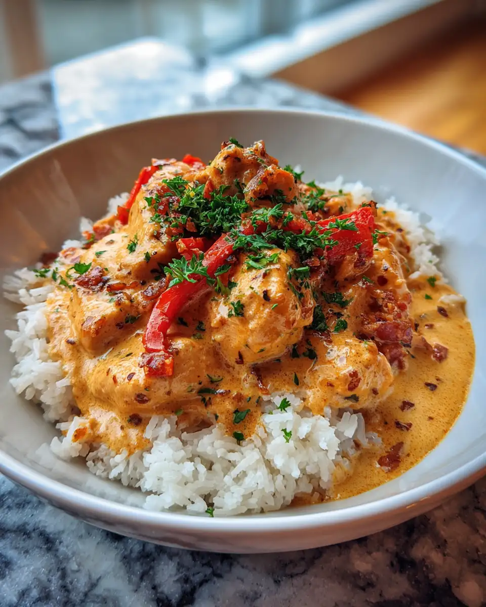 Savor the Flavor: Creamy Garlic Red Pepper Chicken Delight - Featured Image