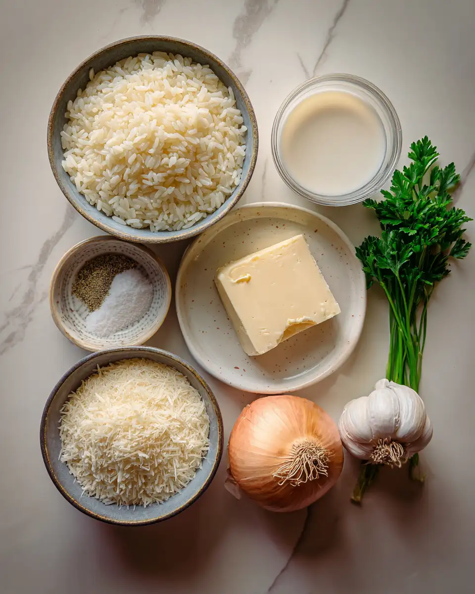 Ingredients for Indulge in Comfort: Luxurious Creamy Parmesan Rice Made Simple
