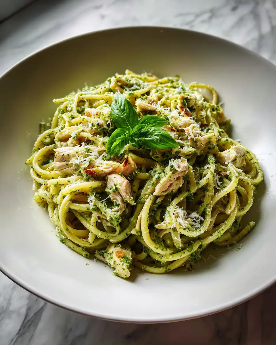 Savor the Dreamy Delight of Creamy Pesto Chicken Pasta 6 Final dish - Savor the Dreamy Delight of Creamy Pesto Chicken Pasta