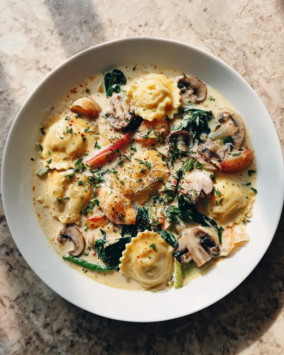 Final dish - Indulge in Comfort with Creamy Ravioli Soup