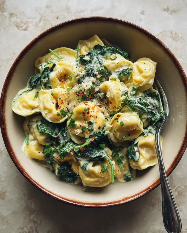 Indulge in a Bowl of Bliss: Creamy Tortellini with Spinach Delight - Featured Image