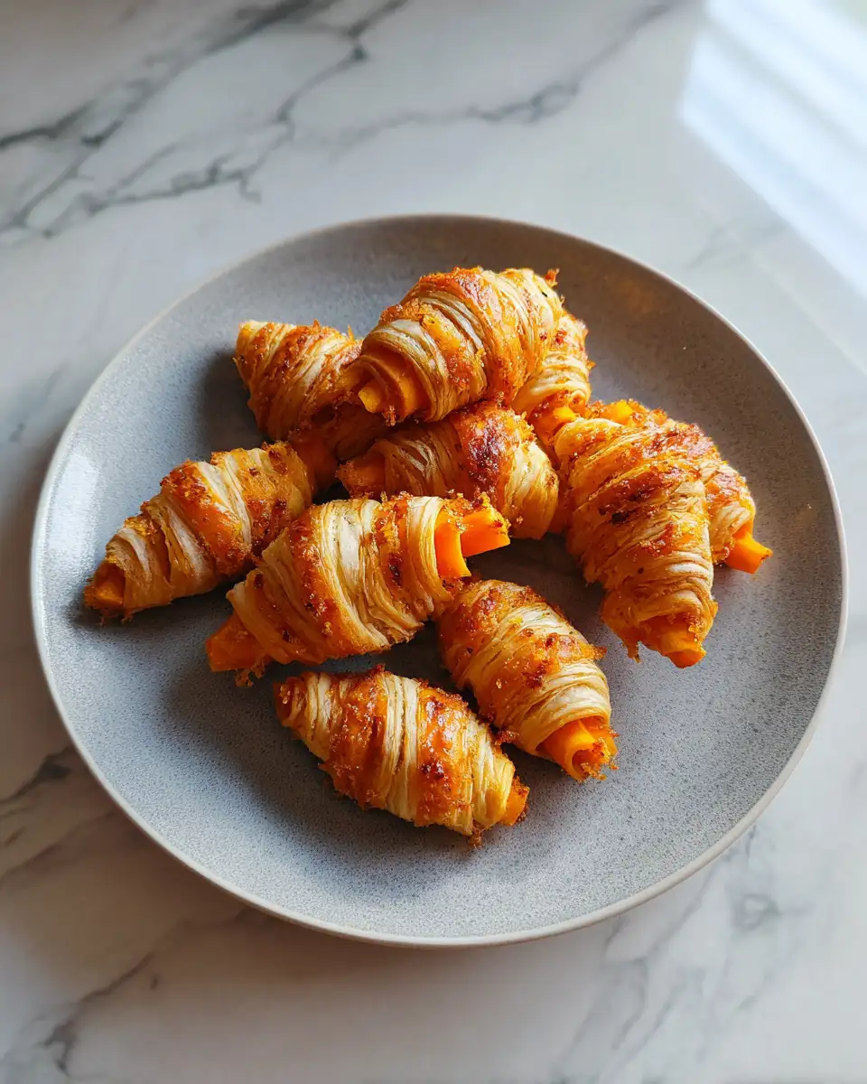 Final dish - Crispy Carrot-Shaped Puff Pastry Delights: A Whimsical Snack Adventure