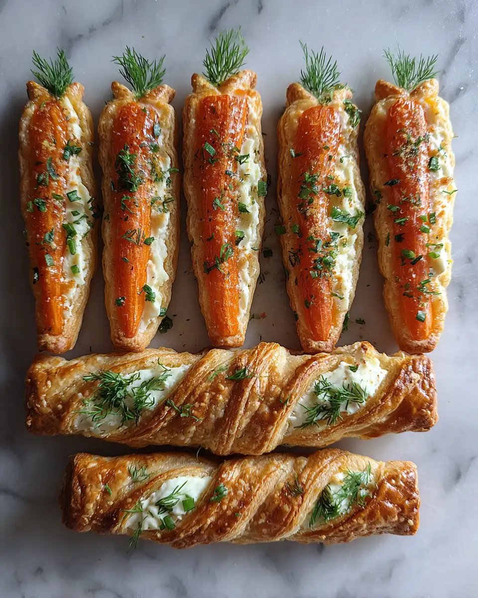 Ingredients for Crispy Carrot-Shaped Puff Pastry Delights: A Whimsical Snack Adventure