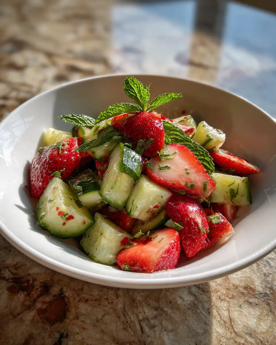 Crisp Cucumber Strawberry Salad Freshness: A Refreshing Taste of Summer 6 Final dish - Crisp Cucumber Strawberry Salad Freshness: A Refreshing Taste of Summer