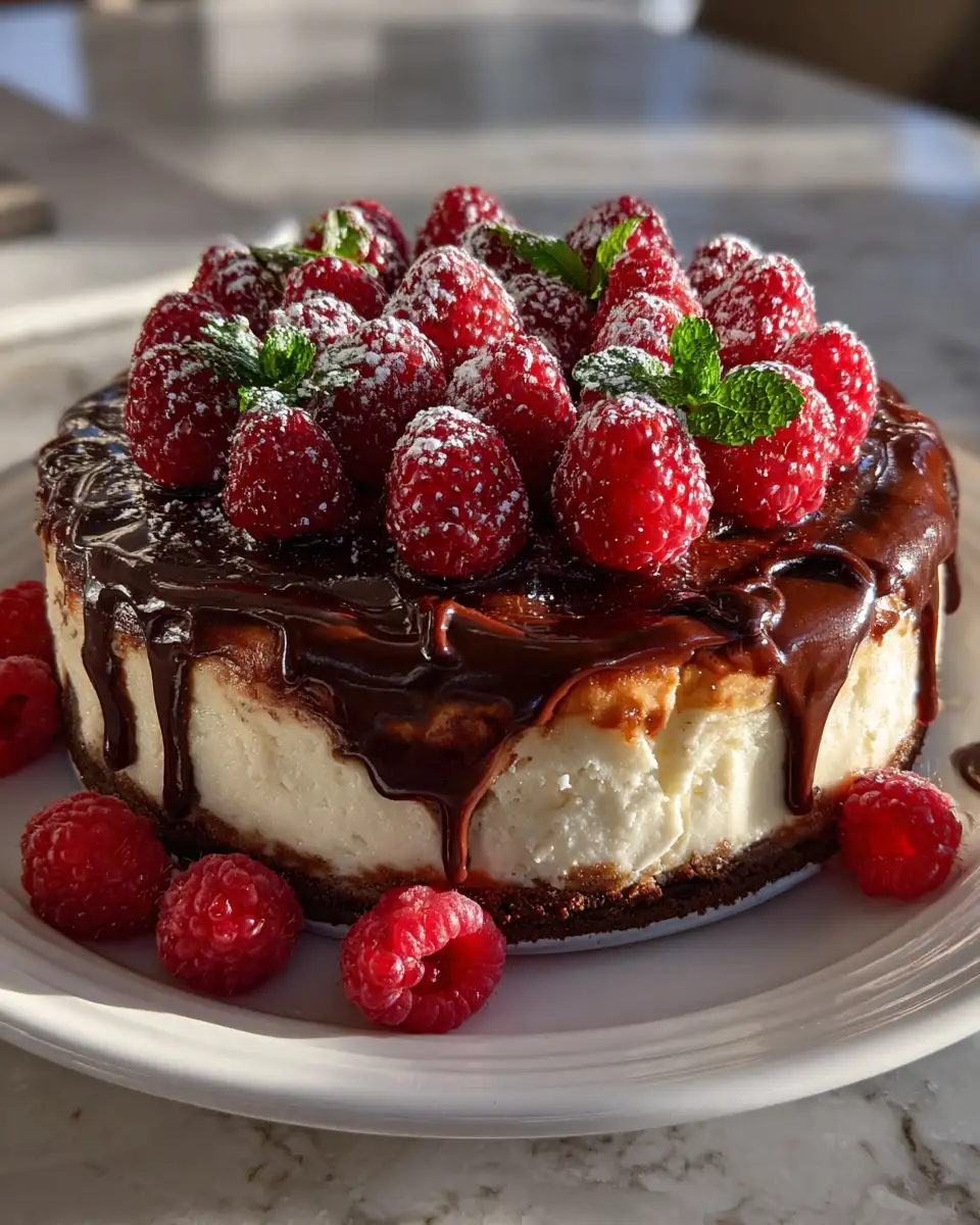 Decadent Delight: Dark Chocolate Raspberry Cheesecake Heaven 6 Final dish - Decadent Delight: Dark Chocolate Raspberry Cheesecake Heaven