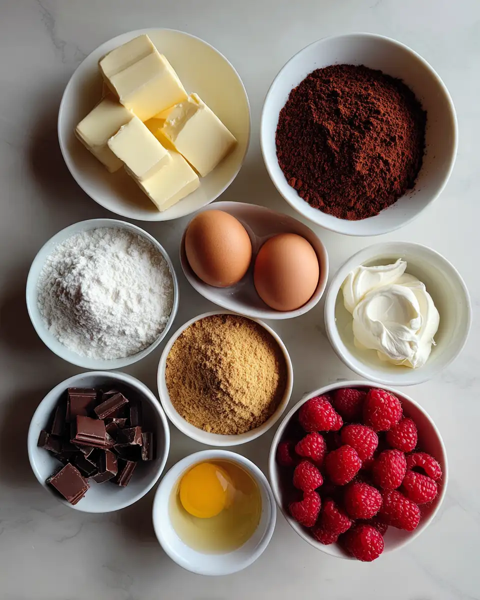 Decadent Delight: Dark Chocolate Raspberry Cheesecake Heaven 4 Ingredients for Decadent Delight: Dark Chocolate Raspberry Cheesecake Heaven