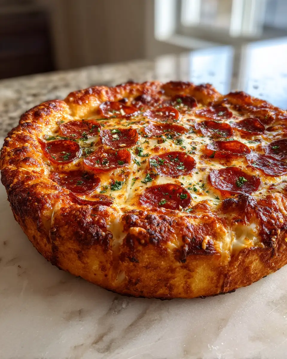 Final dish - Epic Stuffed Crust Pizza: The Ultimate Cheese Pull Experience
