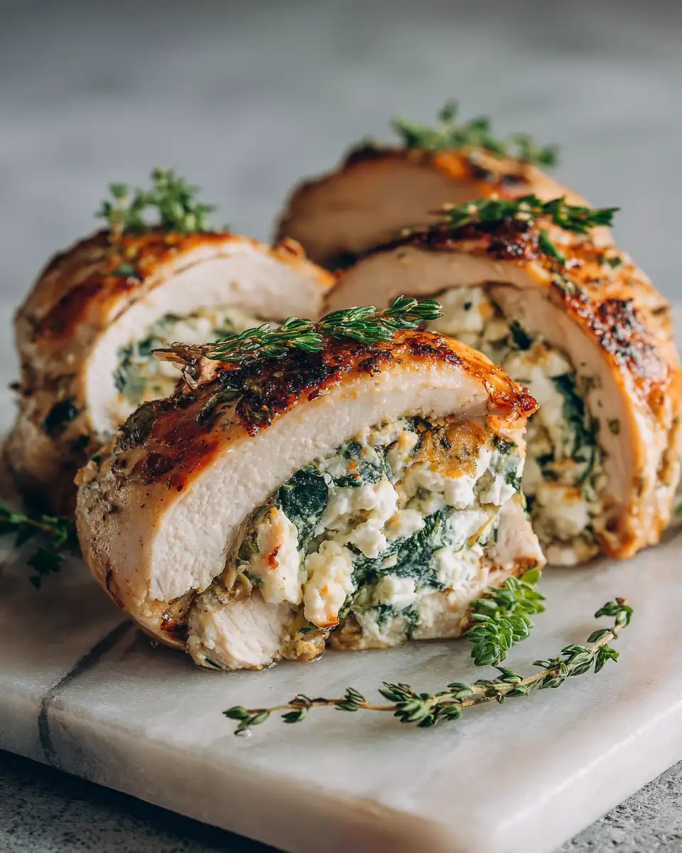Stuffed with Flavor: Feta and Spinach Rolled Chicken Delight 6 Final dish - Stuffed with Flavor: Feta and Spinach Rolled Chicken Delight