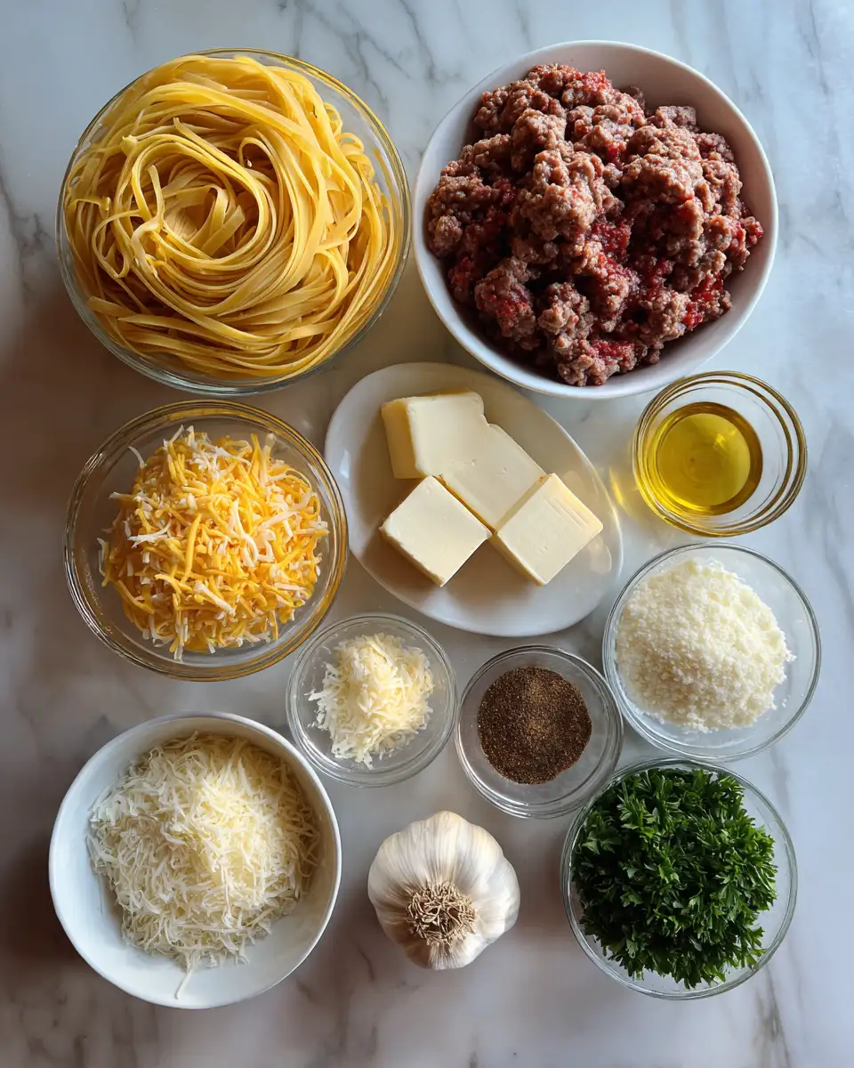 Ingredients for Savor the Flavor: Irresistible Garlic Butter Beef Pasta Delight