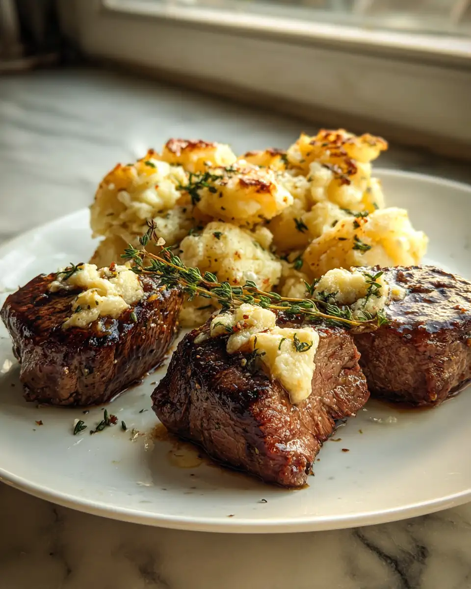 Sizzle and Smash: Irresistible Garlic Butter Steak Bites with Cheesy Smashed Potatoes - Featured Image