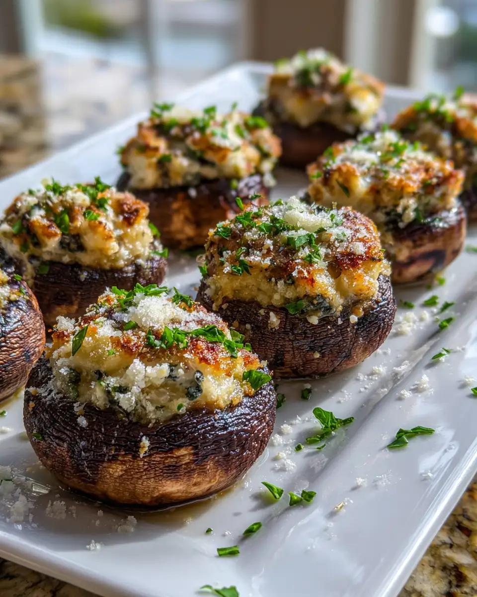 Final dish - Decadent Garlic Parmesan Stuffed Mushrooms That Will Wow Your Taste Buds