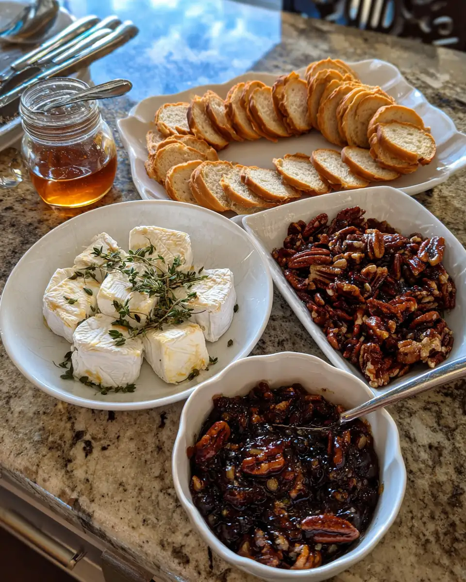 Ingredients for Delightful Bites: Goat Cheese Appetizer with Fig Jam and Pecans
