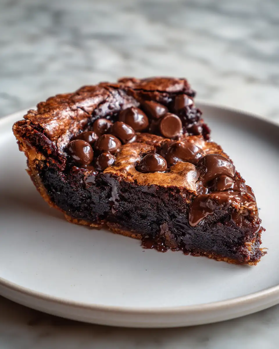 Final dish - Indulge in the Ultimate Gooey Brownie Pie Loaded with Melted Chocolate Chips