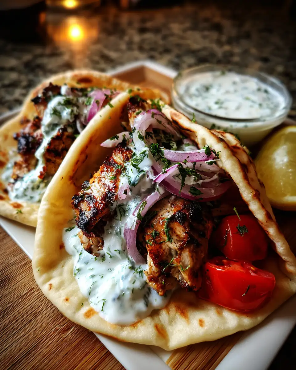 Final dish - Savor the Flavors of Greece with Mouthwatering Chicken Gyros and Tzatziki Sauce