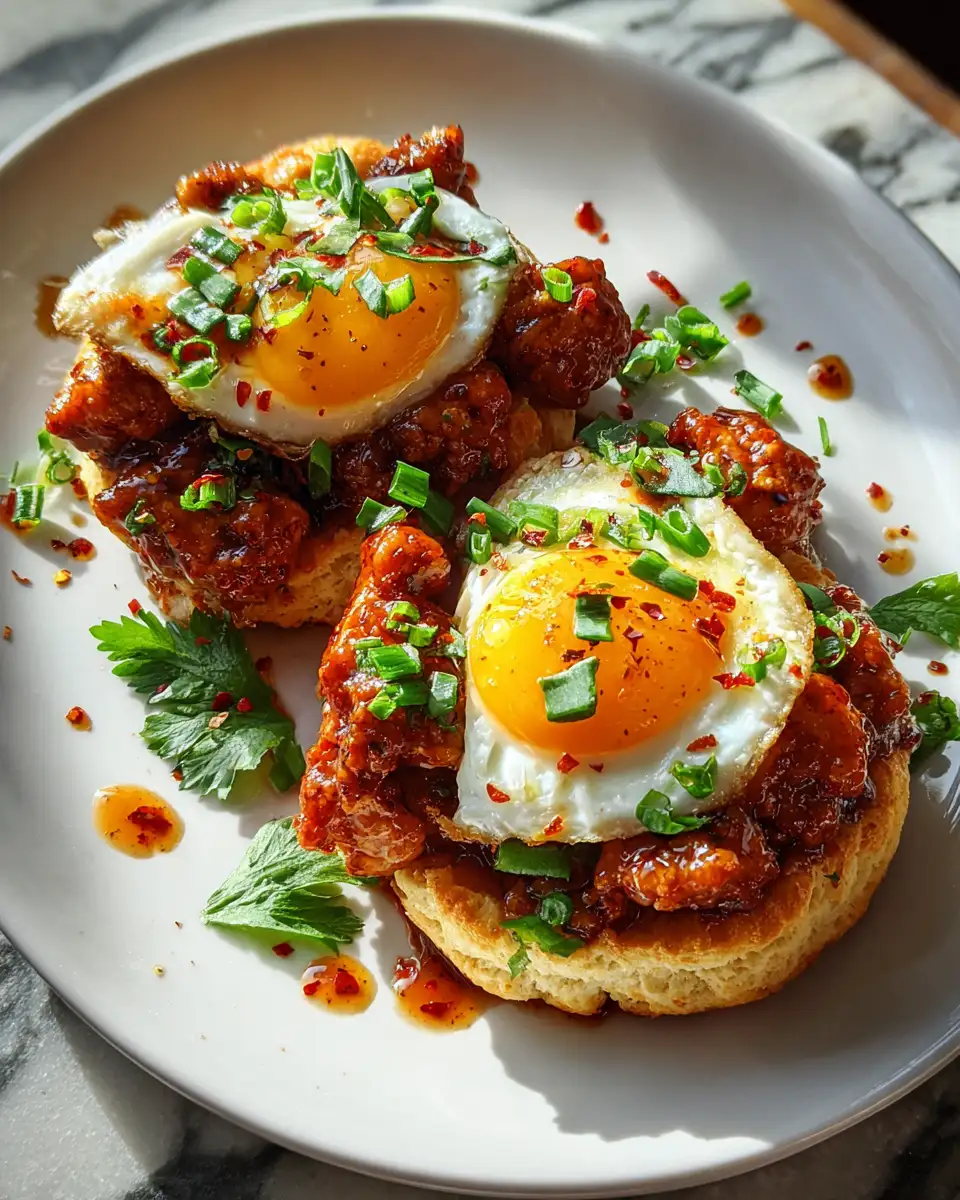 Final dish - Spice Up Your Breakfast with Irresistible Hot Honey Chicken Biscuits
