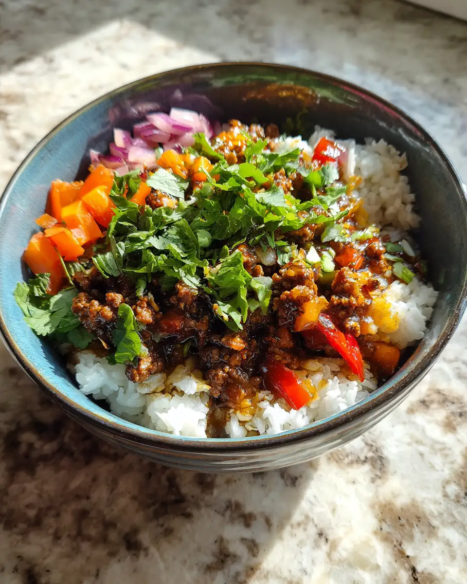 Final dish - Spice Up Your Life: A Hot Honey Ground Beef Bowl Adventure for Flavor Enthusiasts