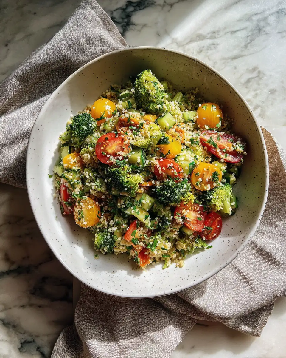Final dish - Bright and Bold: Israeli Couscous Salad with Broccoli