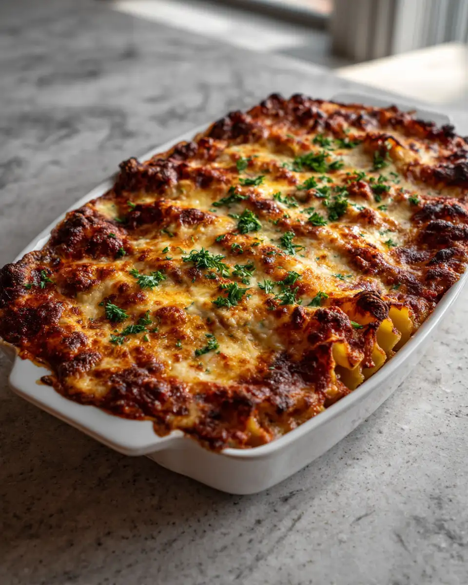Final dish - Savor the Flavors: Irresistible Italian Sausage and Cheese Baked Manicotti