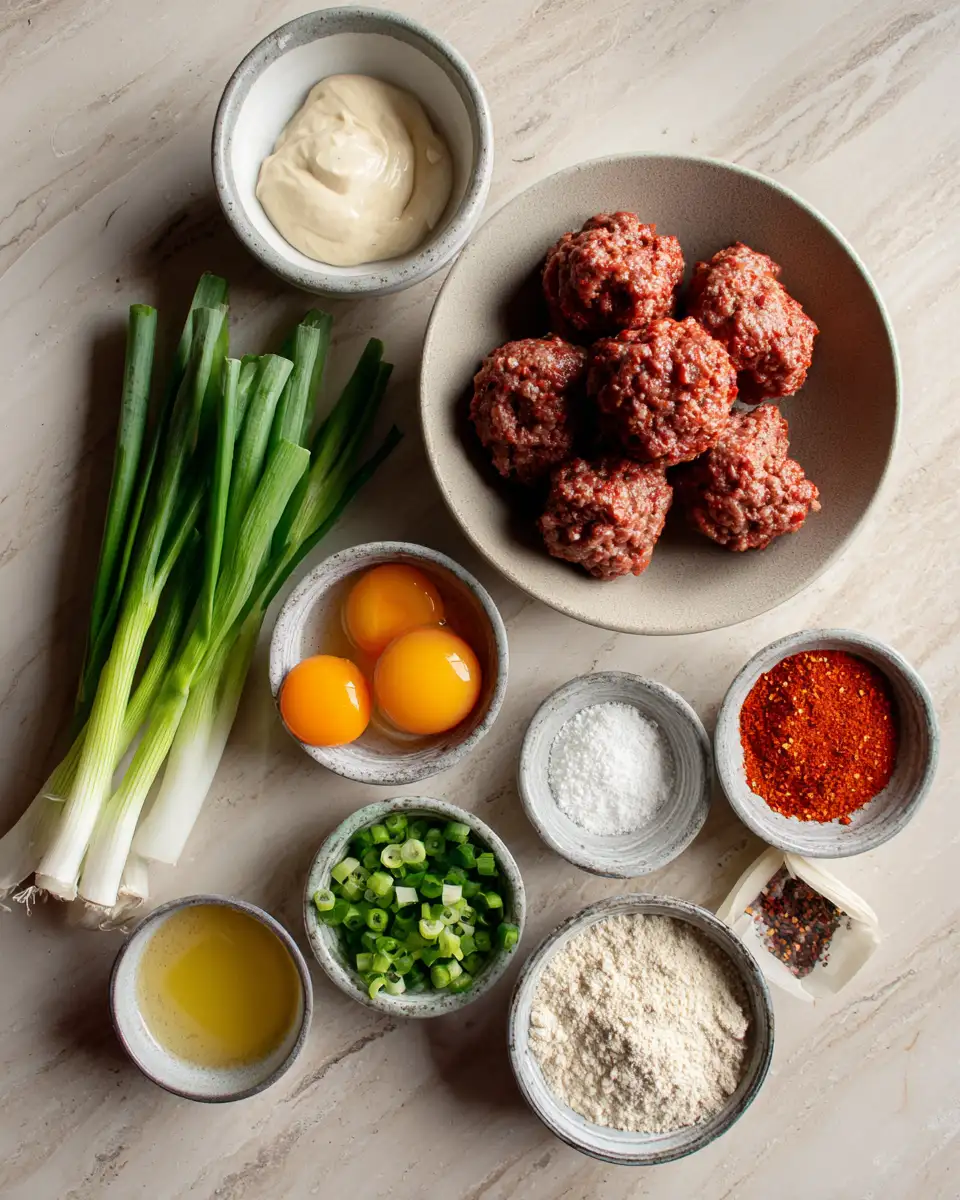 Ingredients for Savor the Spice: Korean Meatballs with Spicy Mayo Magic