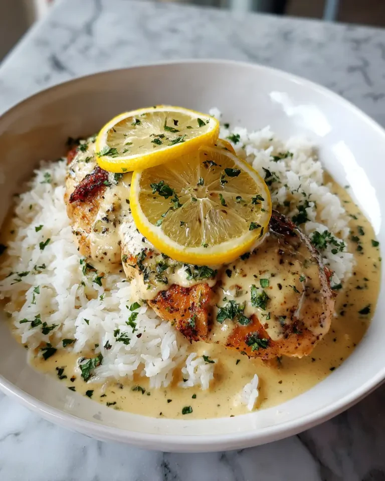 Zesty Lemon Herb Chicken with Creamy Sauce and Fluffy Rice Delight - Featured Image