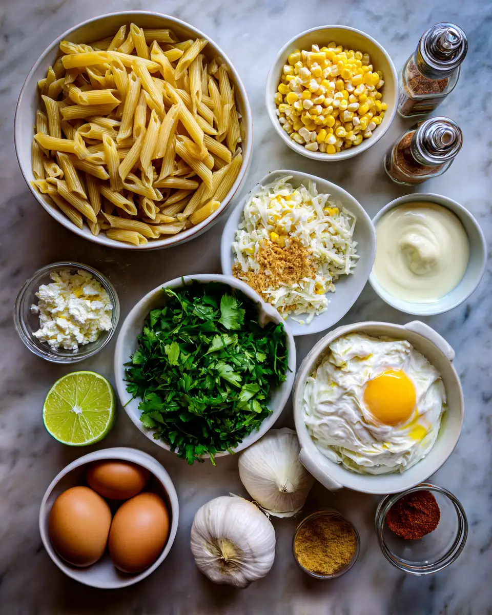 Savor the Flavors of Loaded Street Corn Pasta Delight 4 Ingredients for Savor the Flavors of Loaded Street Corn Pasta Delight