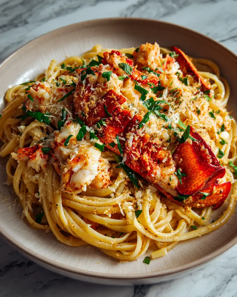 Final dish - Dive into Decadence: Lobster Scampi with Linguine Delight