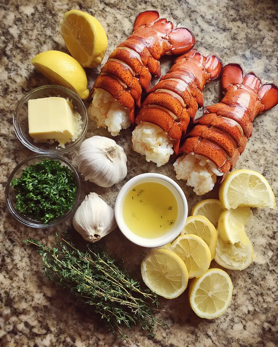 Ingredients for Decadent Lobster Tails with Garlic Herb Butter Sauce: A Gourmet Delight