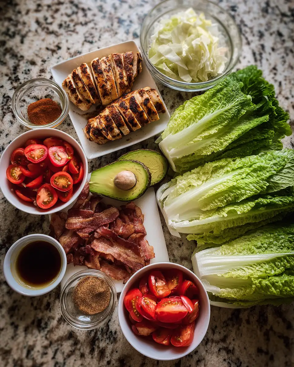 Ingredients for Low Carb Chicken Club Lettuce Wraps That Satisfy Your Cravings