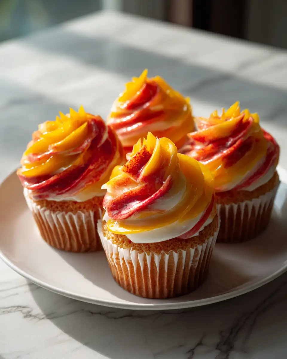 Dreamy Mango Strawberry Sunset Cupcakes to Brighten Your Day 6 Final dish - Dreamy Mango Strawberry Sunset Cupcakes to Brighten Your Day