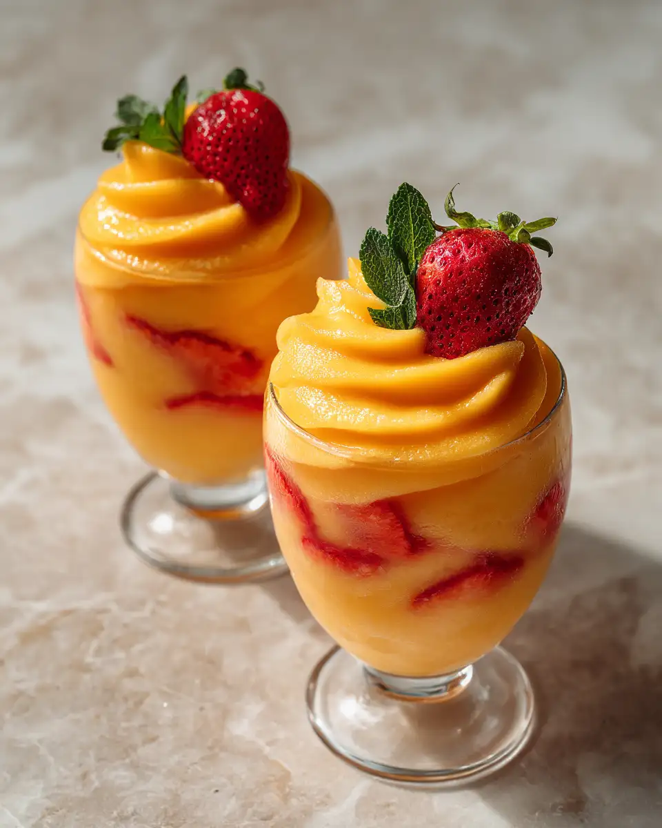 Final dish - Mango Strawberry Swirled Slushies: The Ultimate Refreshing Summer Treat