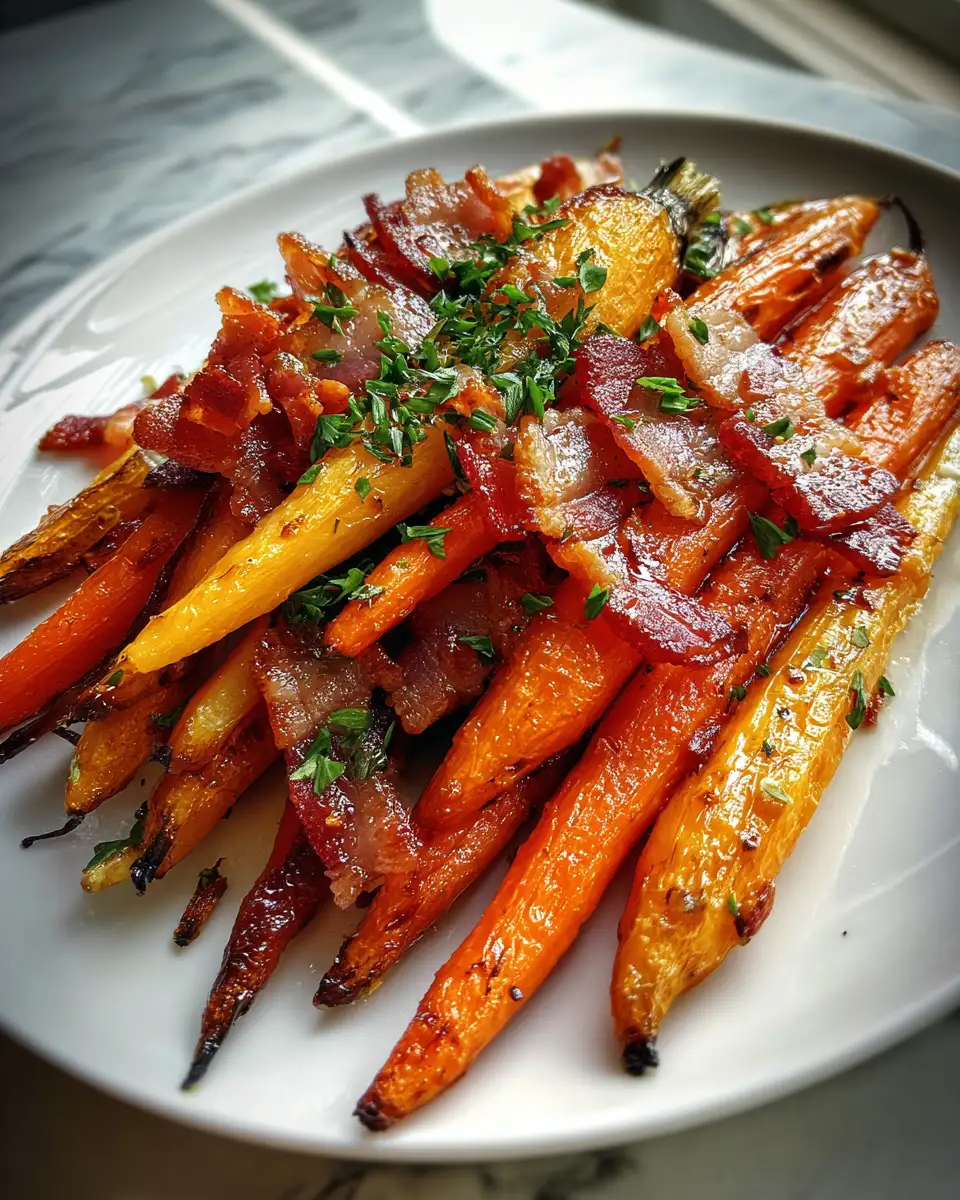 Final dish - Savor the Sweet and Savory Delight of Maple Bacon Carrots