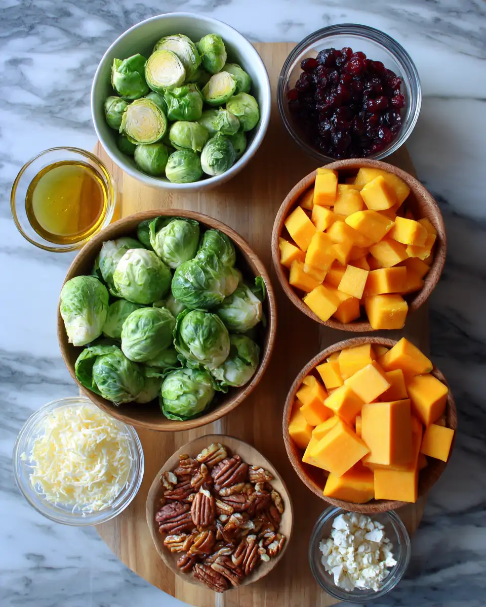 Maple Glazed Brussels Sprouts and Butternut Squash Salad: A Flavorful Fall Feast 4 Ingredients for Maple Glazed Brussels Sprouts and Butternut Squash Salad: A Flavorful Fall Feast