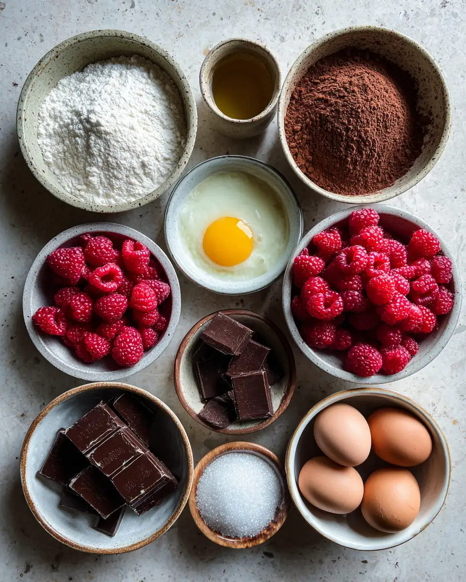 Ingredients for Indulge in Bliss: Molten Raspberry Chocolate Cupcakes Unveiled