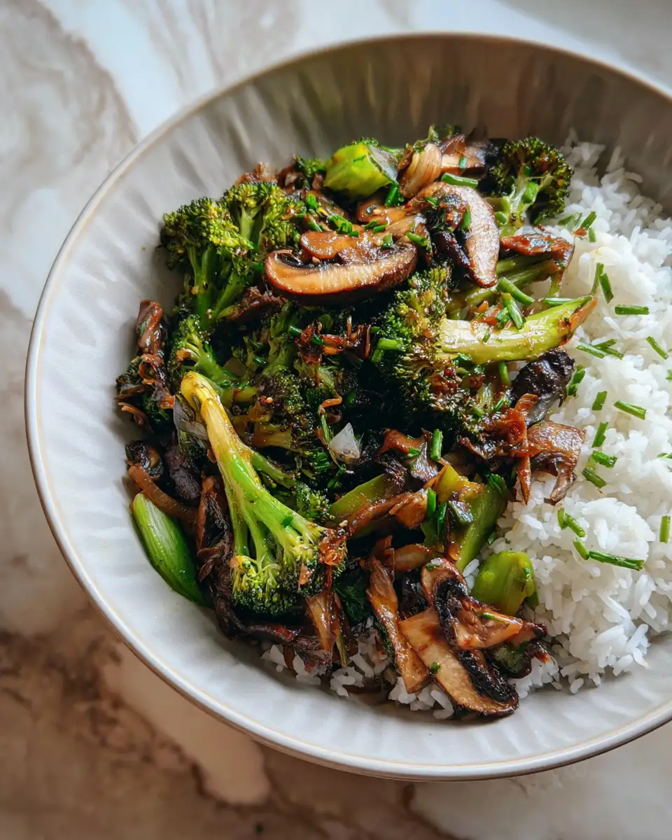 Mouthwatering Mushroom and Broccoli Stir-Fry: A Flavor-Packed Veggie Delight 6 Final dish - Mouthwatering Mushroom and Broccoli Stir-Fry: A Flavor-Packed Veggie Delight
